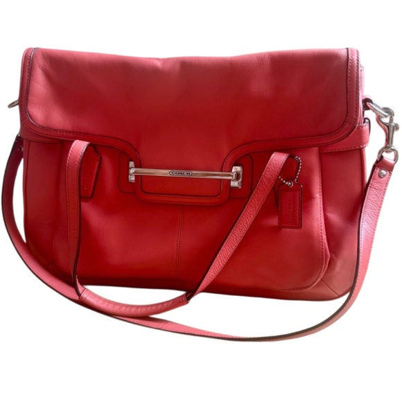 Coach Leather Salmon Shoulder Bag with Strap - Picture 1 of 8